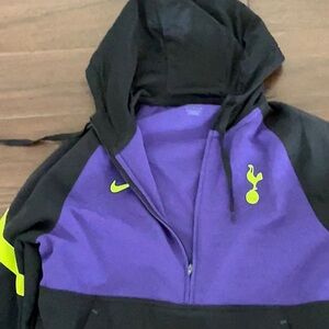 Nike Black and Purple Jacket with Yellow Accents